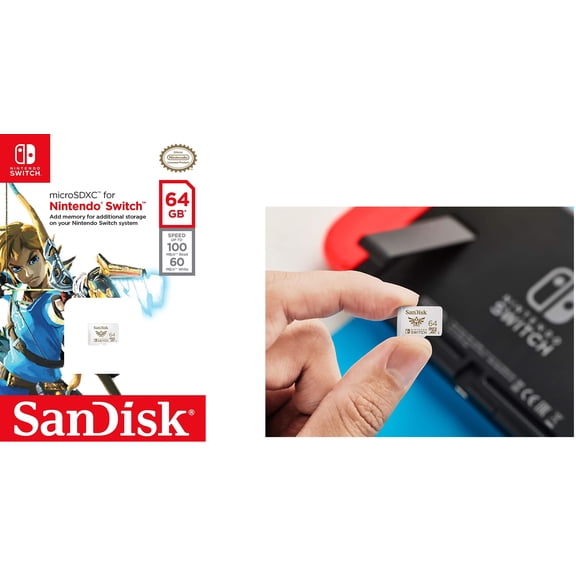 SanDisk 64GB MicroSDXC UHS-I Card for Nintendo Switch - SDSQXAT-064G-GNCZN (Zelda Edition)