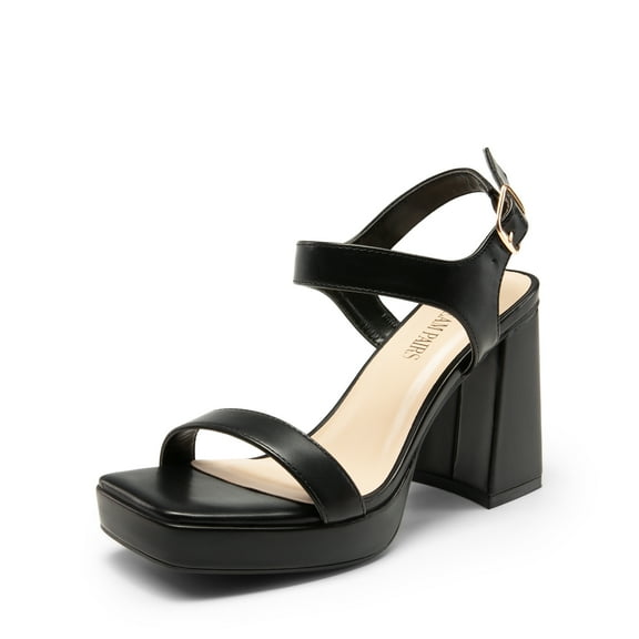 DREAM PAIRS Women's Platform Chunky Heels Ankle Strap Block High Heel Square Toe Wedding Party Dress Sandals Shoes