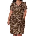 thumbnail image 2 of Vestido de leopardo holgado con bolsillos para mujer vestido elegante conjuntos s para mujer, 2 of 6