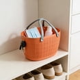 thumbnail image 6 of Werulen Imitation Woven Shopping Basket,Lightweight Portable,Supermarket Grocery Picnic Spring Outing Storage,Multi Purpose Storage Basket,Handheld Shopping Bag,Picnic Organizer Basket, 6 of 6