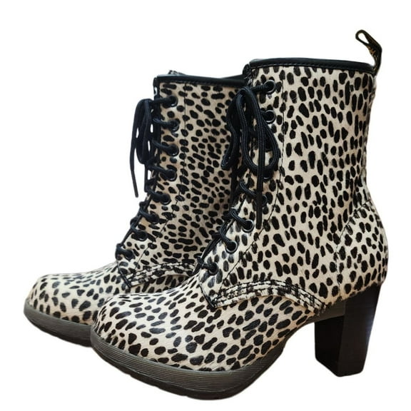 Dr. Martens Women's Pony Hair Darcie 3.5" Heel Boots, White, 5