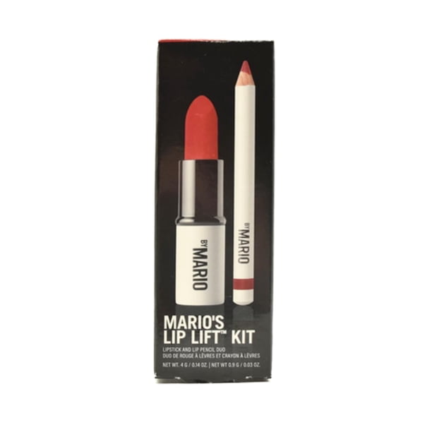 Makeup By Mario Mario's Lip Lift Kit - Power Red: lápiz labial Ultra Suede en Alicia y lápiz labial esculpidor en Niels