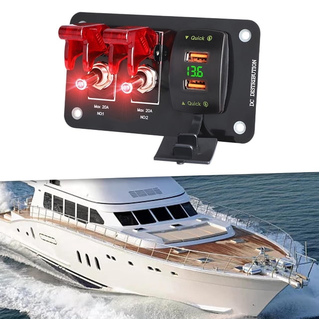 Panel de interruptor de palanca DYNWAVEMX 36W USB para autocaravanas y coches