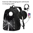 thumbnail image 2 of Disketp Futuristic Moonlit Cityscape Mochila de Viaje Estampada para Laptop con Puerto de Carga USB, Mochila Impermeable para Computadora – Regalo para Hombres y Mujeres, 2 of 7