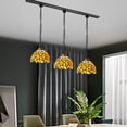 thumbnail image 6 of Kiven H-Type Track Lighting, Tiffany Halo Track Pendant Light with Glass Shade and Iron Chain, Track Light Pedant for Bedroom Kitchen Home Lighting, 1-Light, 6 of 7