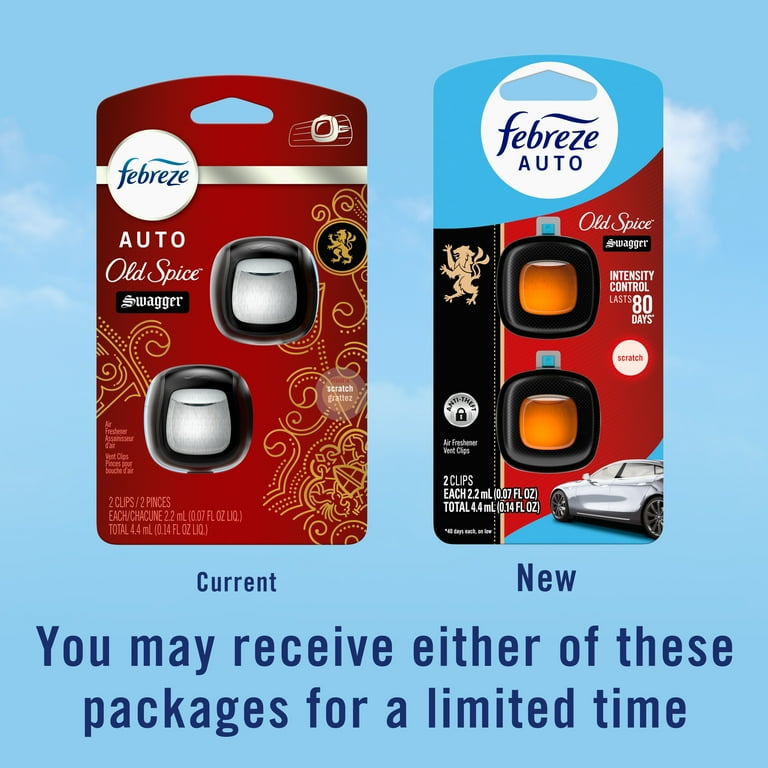 2 pack) Febreze AUTO Car Air Freshener, Odor-Fighting Car Vent