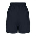 thumbnail image 7 of MIUOWANP Half Pants for Women Solid Color Drawstring Elastic Waist Shorts Comfortable Casual Shorts Size M(6)Navy, 7 of 7