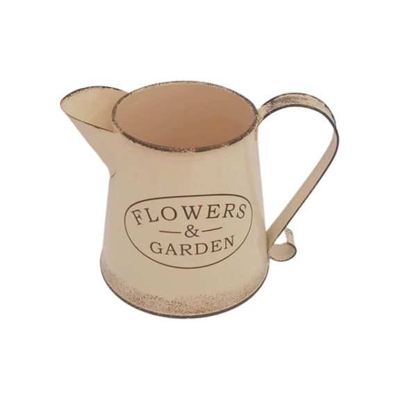 Rustic Chic Vase Small Metal Vase Vintage Milk Jug Mini Pitcher Decorative Flower Vase Farmhouse Decor for Home, Kitchen, Bathroom