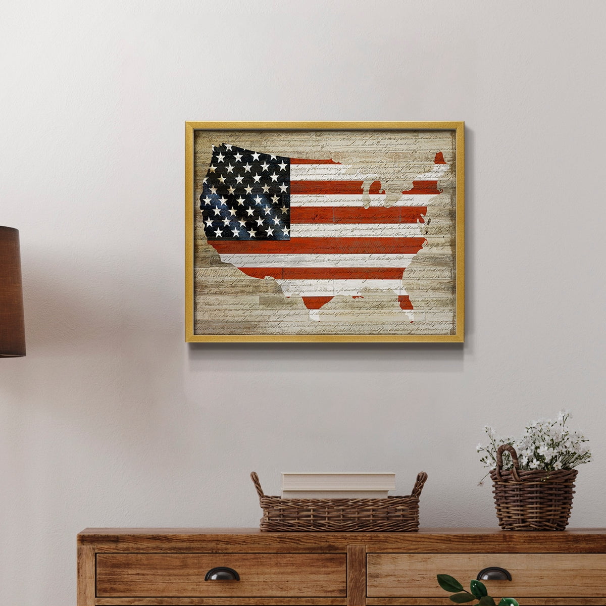 American Flag by Daniela Santiago - Restickable Framed Giclée Print