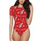 thumbnail image 1 of Balery Christmas Deer 1 Body de cuello redondo de manga corta para mujer Tops de manga corta Tops básicos-XX-Large, 1 of 7