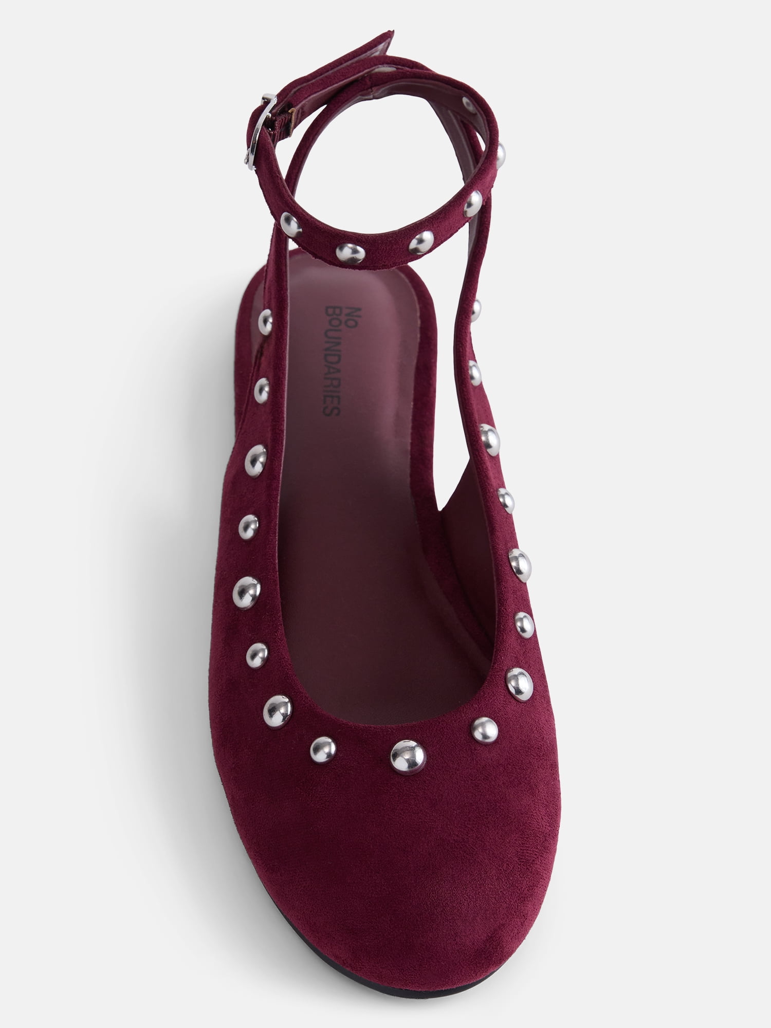 No Boundaries Women’s Faux Suede Ankle Ballet Flats