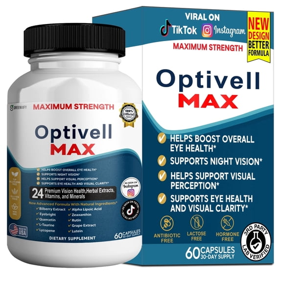GreenVify Optivell Max Daily Vision & Eye Wellness Support Supplement – Advanced Nutrient & Herbal Formula