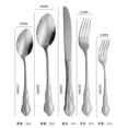 thumbnail image 5 of 10-piece set Stainless Steel Flatware Set, Vintage Embossed Silverware Cutlery Set for Home Kitchen & Formal Dining, 5 of 6