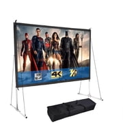 InstaHibit 100 Portable Projector Screen with Stand 16:9 HD Fast Folding Indoor Outdoor Home Theater Backyard Movie