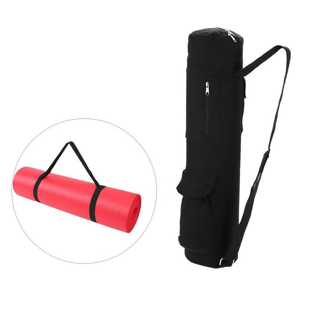 Cergrey Multifunctional Yoga Mat Bag, Yoga Mat Storage Bag, Multifunctional  Black Canvas Yoga Mat Storage Bag Carrier Backpack with Adjustable Strap 