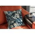 thumbnail image 4 of Watercolor Floral Pillow Covers Set of 2 Blue White Flower Throw Pillow Cover Accent Decorative Navy Botanical Plant Couch Cushion Cover Decor for Bed Living Room Chair Sofa Pillow Cases 18x18 Inch, 4 of 6