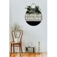 thumbnail image 5 of Grandkids Welcome Front Door Sign Funny Wreaths Hanging Wooden Plaque Decoration Round Rustic Wood Farmhouse Porch Decor for Home Front Door Decor, 11 x 11 Inch, 5 of 5