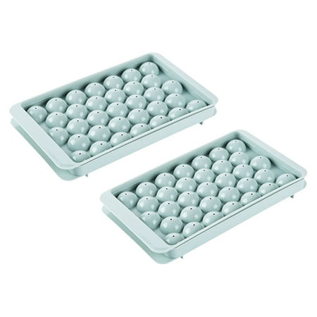 

Ice Trays for Freezer 2 Pack Ice Square with Lid Reusable Ice Square Mold Making 33 Grid Round Blue