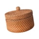 thumbnail image 3 of Cesta de ratán, cesta de mimbre con tapa, cuenco de mimbre, organizador decorativo tejido a mano, multiusos para la decoración del baño del hogar redondo, 3 of 8