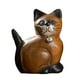 thumbnail image 1 of Estatua de gato tallada en madera, figura de gatito, adorno, colección de obras de arte decorativas Cabeza S derecha, 1 of 7