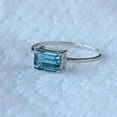 Baguette Cut London Blue Topaz Solitaire Ring, 925 Sterling SIlver Ring