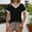 Black, variant on Tops for Women Trendy Casual V-Neck Short Sleeve T-Shirts Summer Relaxed Fit Workout Pullover Blouses Outfits Y2k Clothes