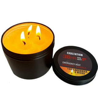  Candlelife Emergency Survival Candle (Set of 3) - 115 Hours  Long Lasting Burning Time - Great Source of Light for Blackout, Camping,  Fishing and Hunting - Smoke & Odor-Free