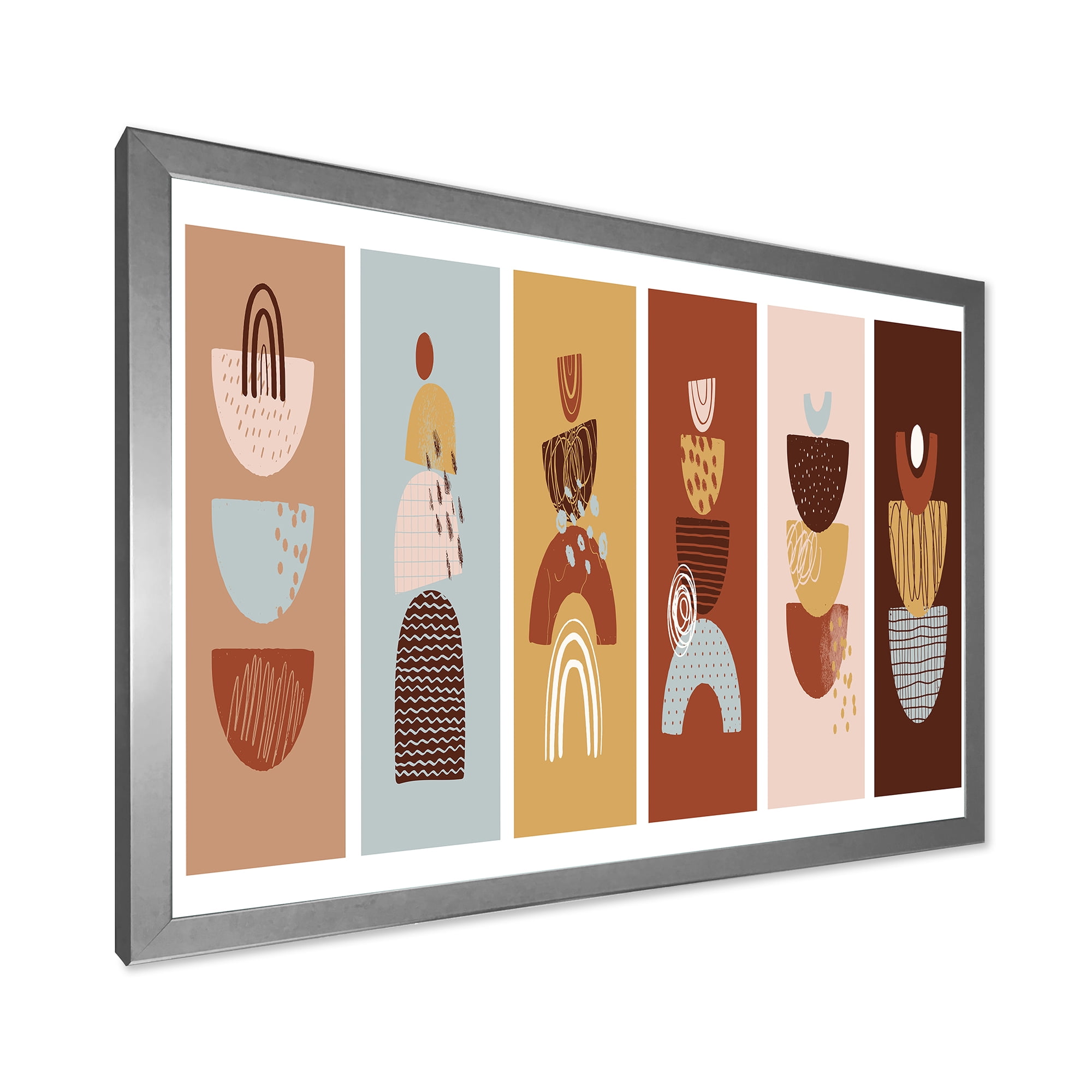 Designart 'Compostion Minimalistic of Organic Shapes II' Modern Framed Art Print