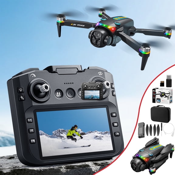Drone under $5! Kadlawus Brushless Drone with 1080P Camera, 4.3 Inch Screen Remote Control Quadcopter, Obstacle Avoidance Drone with LED Lights, RC Drone for Beginners and Adults
