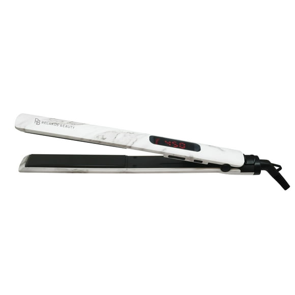 Relaxus SLZ Analog Limited Hair Straightener with Tourmaline Ceramic Plates, Ultra-Slim, Dual Voltage, 360 Swivel Cord - White Marble