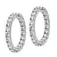 thumbnail image 2 of White Sterling Silver Earring In & Out Hoop Women'S Cubic Zirconia CZ Round Clear 28 mm, 2 of 3