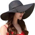 thumbnail image 2 of Sombrero de paja con protección solar, sombrero de playa plegable, 2 of 5