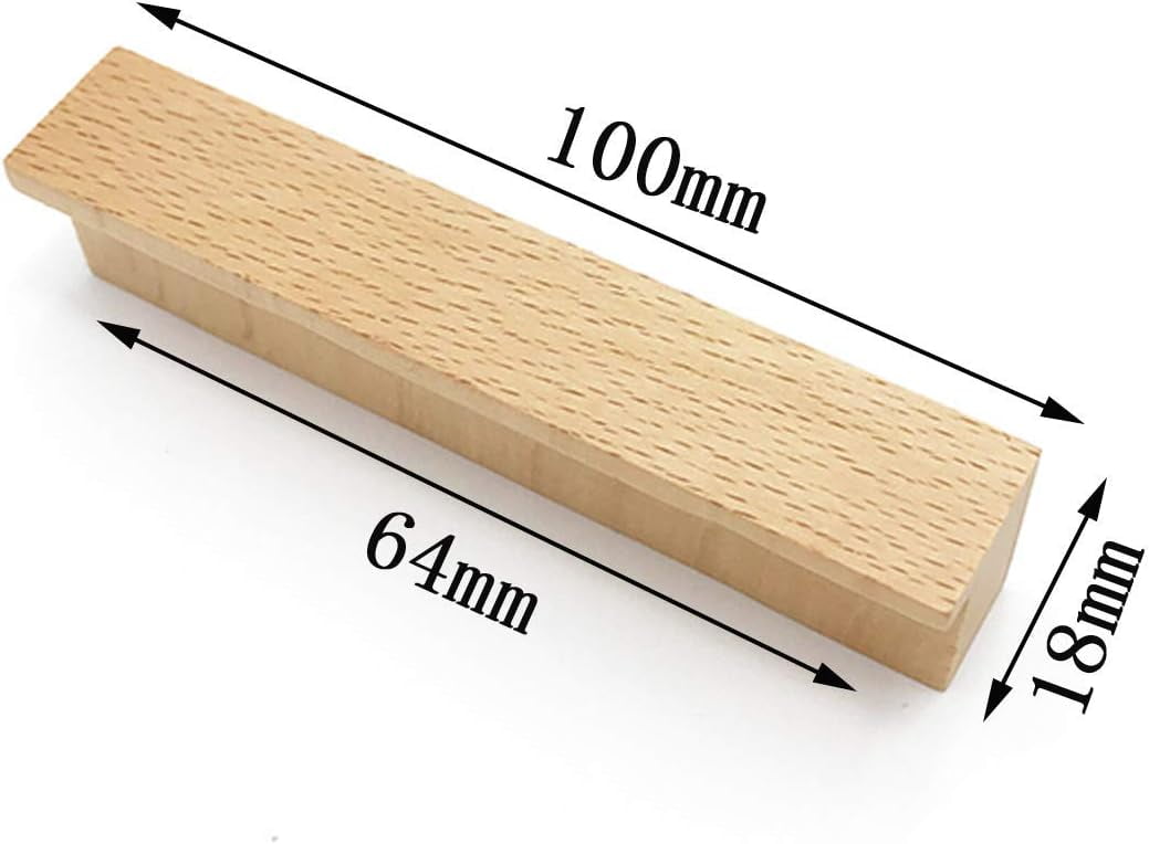 Gamvdout 2 Pieces Wooden Handle Pull Handles Furniture Hardware Handle for Kitchen Cupboards Bathroom Cabinet Handles and Knobs Drawer Handle Drawer Handle