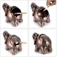 thumbnail image 3 of Vintage windproof ashtray with lid - Metal ashtray with elephant, red bronze, 3 of 5
