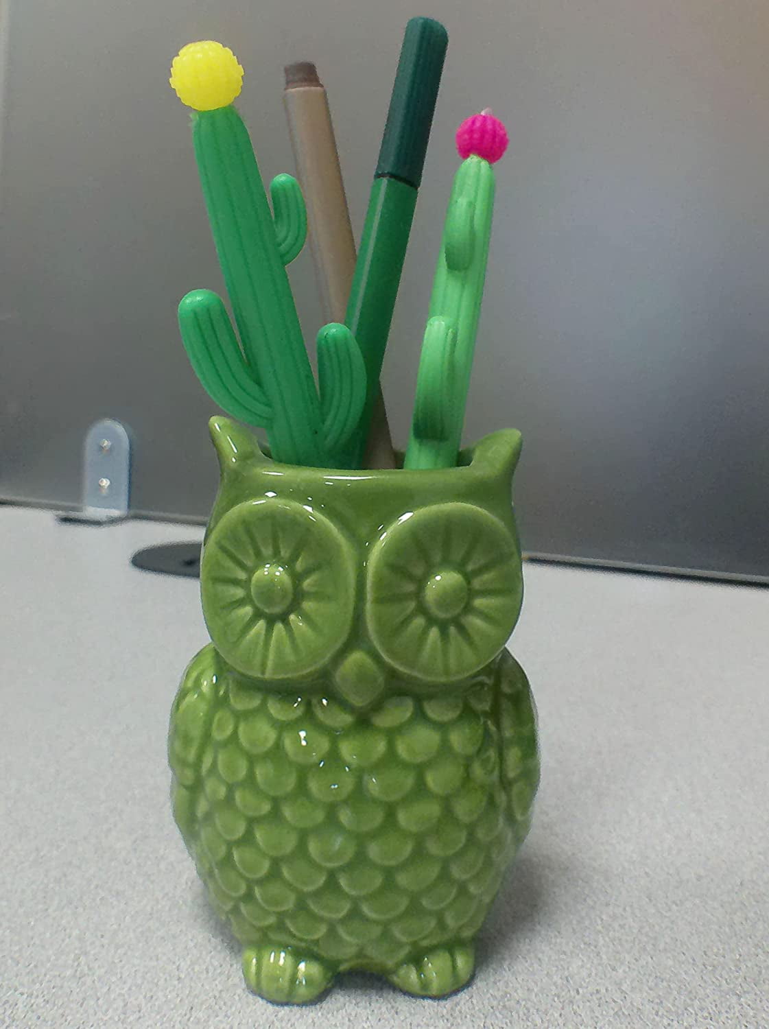 First of a Kind Stoneware Owl Shaped Vases, owl Shaped Succulent Planter, Ceramic owl Small Planter for Desk, Shelves, Living Room, Kitchen, Bedroom.