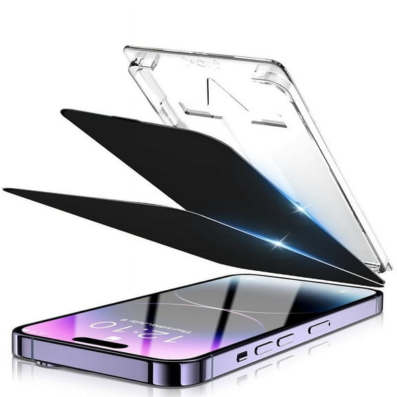 TTech 2 Pack iPhone 14 Pro Max Tempered Glass Screen Protector Magic Installation Glass, Auto Alignment Template, No Bubbles, No Dust, Privacy, Easy Install 6.7" inch