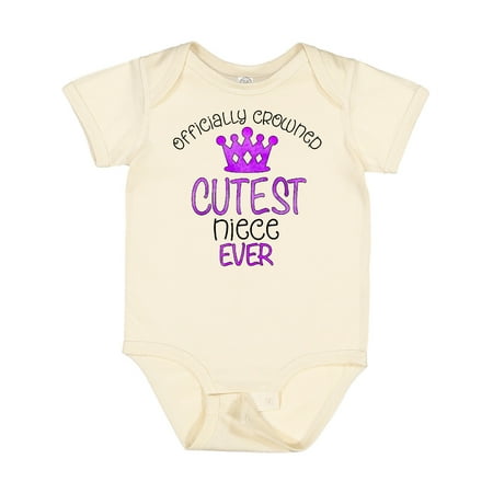 

Inktastic Officially Crowned Cutest Niece Ever Purple Crown Gift Baby Girl Bodysuit