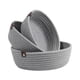 thumbnail image 3 of Juego de 3 cestas tejidas pequeñas y redondas, cestas de cuerda de algodón para almacenar juguetes para niños, cuenco nórdico para almacenar juguetes, Gris, 3 of 8
