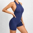 thumbnail image 5 of Mono de yoga con cremallera para mujer, mono de una pieza para entrenamiento, mallas, traje deportivo para gimnasio, ropa de ejercicio para mujer, 5 of 5
