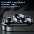 thumbnail image 6 of [2 Pack] Camera Lens Protector Compatible with iPhone 16 Pro Max/iPhone 16 Pro, 9H Tempered Glass Screen Protector, Metal Protective Lens Cover for iPhone 16 Pro Max/iPhone 16 Pro - Black, 6 of 7