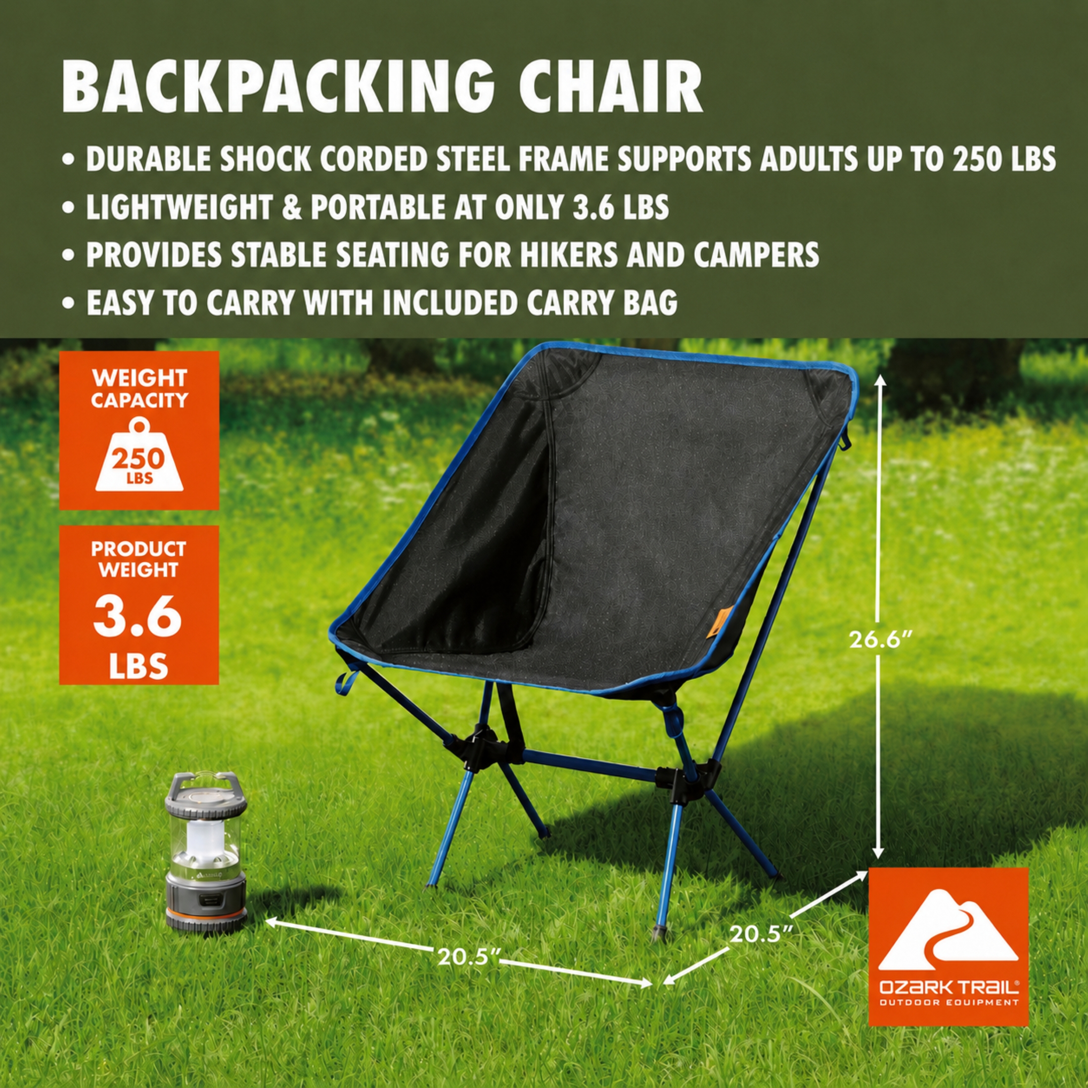 Ozark Trail Compact Backpacking Camping Chair photo 2