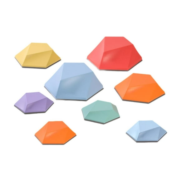 HILABEE 8 Pieces Balance Stepping Stones for Kids Obstacle Course Training Stackable Gross Motor Skills Balance Training for Ages 3-6