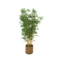 thumbnail image 6 of DecMode 59" Artificial Bamboo Tree in Realistic Leaves and Brown Seagrass Pot, 6 of 9