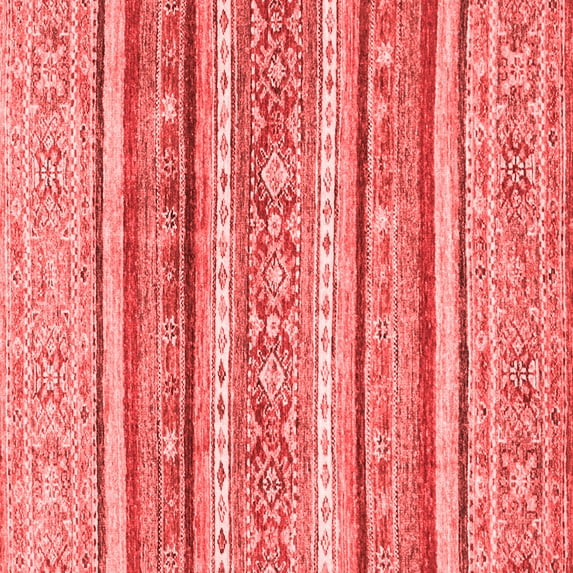 Ahgly Company Machine Washable Indoor Square Abstract Red Modern Area Rugs, 5' Square