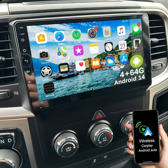 For 2014-18 Dodge Ram 1500 2500 3500 Android 14 Carplay Car Stereo Radio GPS 64G