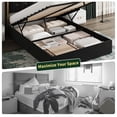 thumbnail image 5 of Queen Size Velvet Lift Up Storage Bed Frame, Hydrualic Underneath Storage, Upholstered Platform Bed, Wooden Slats Support, No Box Spring Needed, 5 of 8