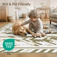 thumbnail image 4 of ODIKA 8'x10' Washable Area Rug Modern Minimalist With Geometric Two Tone Stripes Herringbone Flowing Dynamic for King Size Bedroom Under Bed, Master Suite, Non-Shedding, Easy Care, 4 of 7