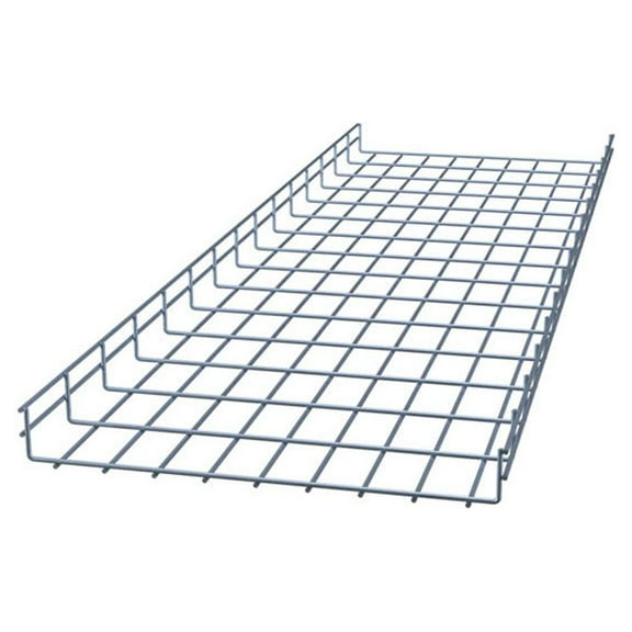 Wire Mesh Cable Tray, Electro Zinc Plated, Silver Steel, 1.97 x 17.72 x 59.06 inch, 2-Pack