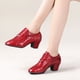 thumbnail image 4 of Zapatos de baile latino para mujer, zapatos de salón de Salsa, suela suave de respiración, de cuero genuino, para práctica de baile, zapatillas de baile para mujer, 4 of 5