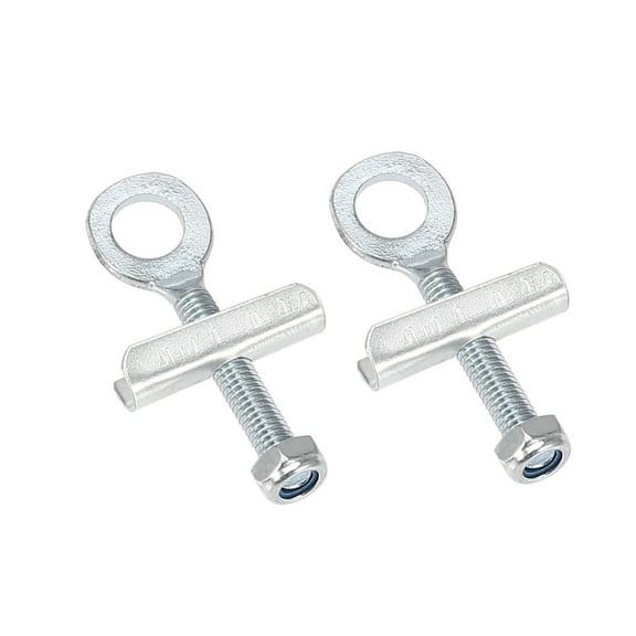 2pcs 10mm Dia Hole Silver Tone Metal Universal Chain Axle Adjuster Tensioner for Motorbike